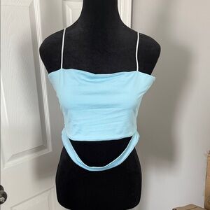 SHEIN Sky Blue Strappy Top